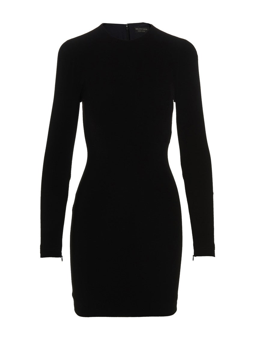 Balenciaga Ruched Twill Mini Dress