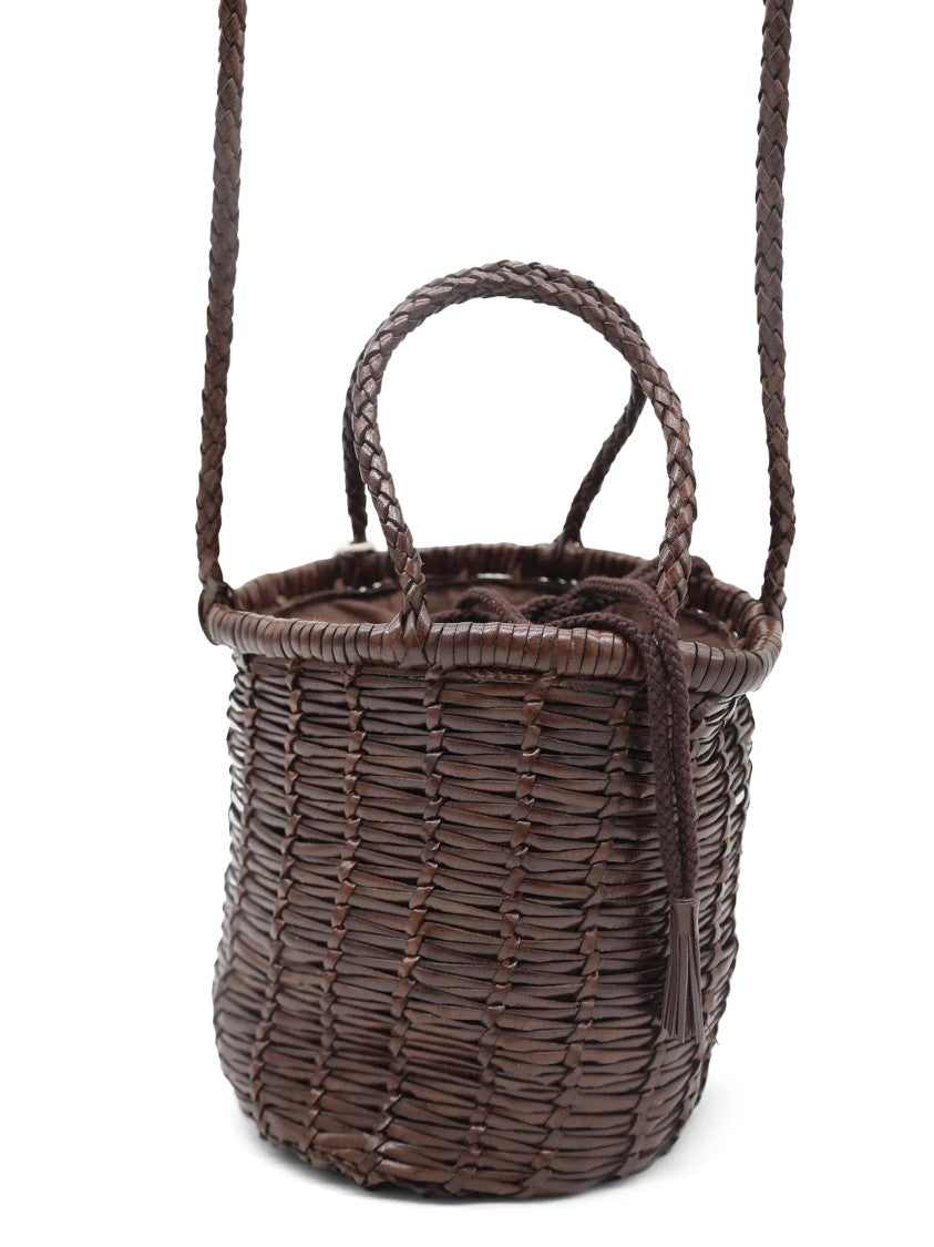 Dragon Diffusion Braided Leather Mini Basket Bag