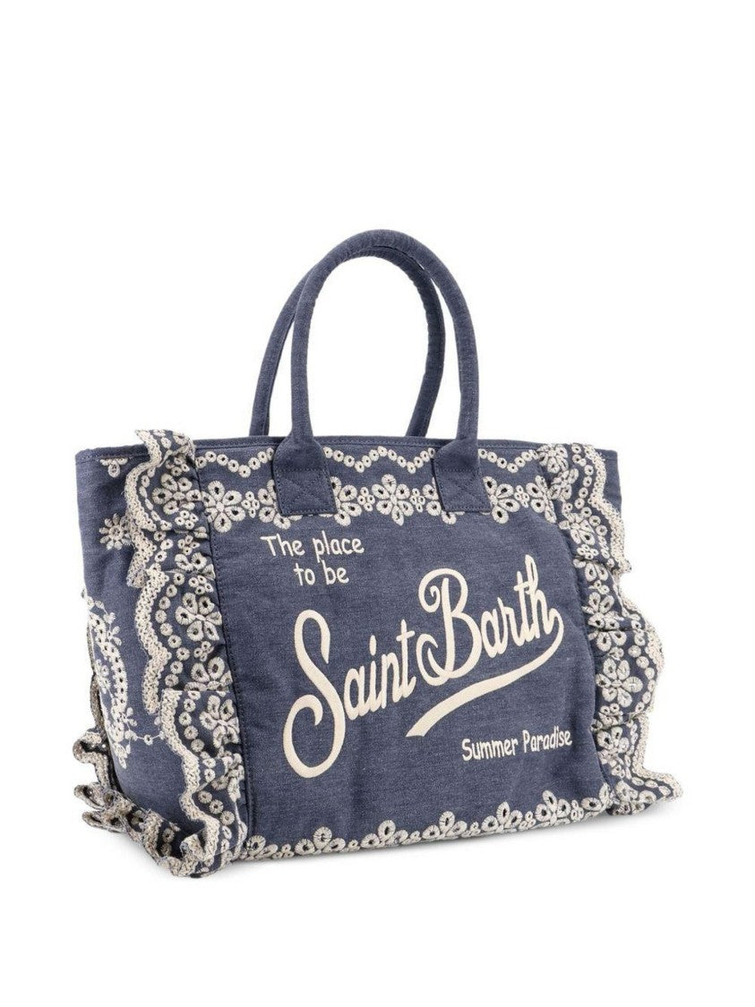 Mc2 Saint Barth Intricate Lace-Embroidered Rectangular Tote Bag
