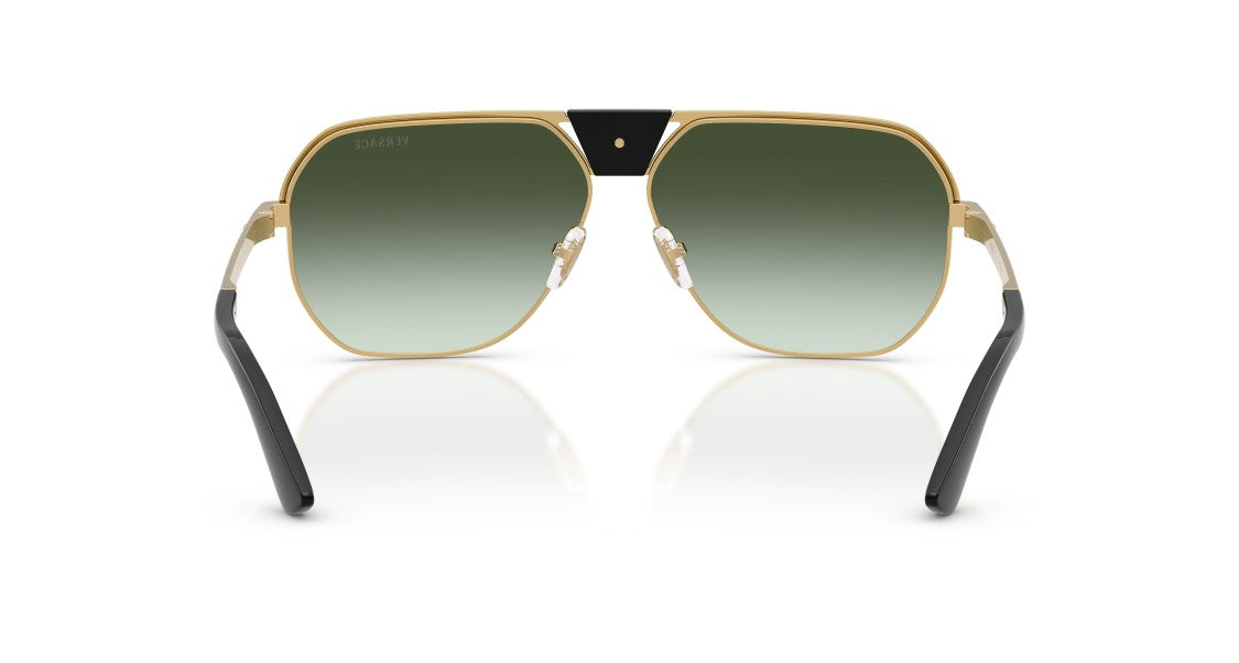 Versace Oversized Square Frame Sunglasses With Gold Metal Rim