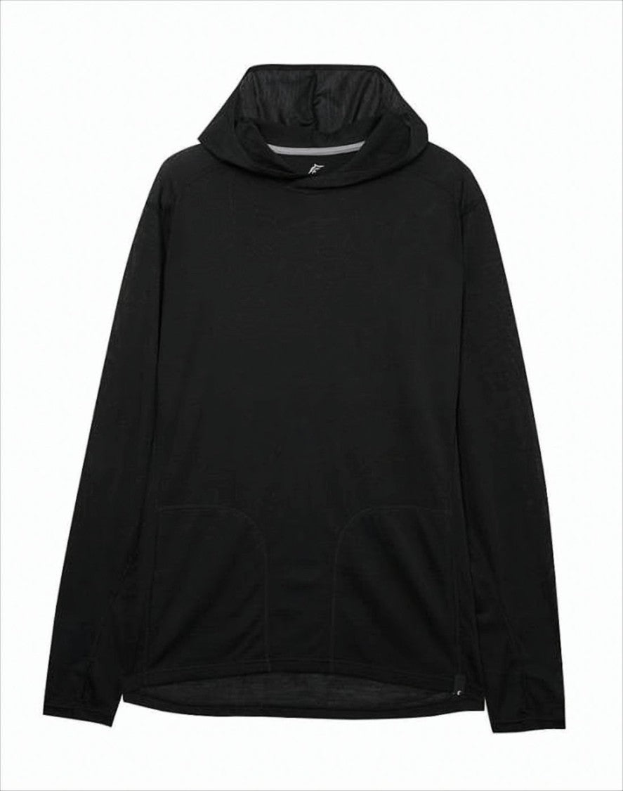 Teton Bros Black Knit Hoodie With Front Kangaroo Pocket