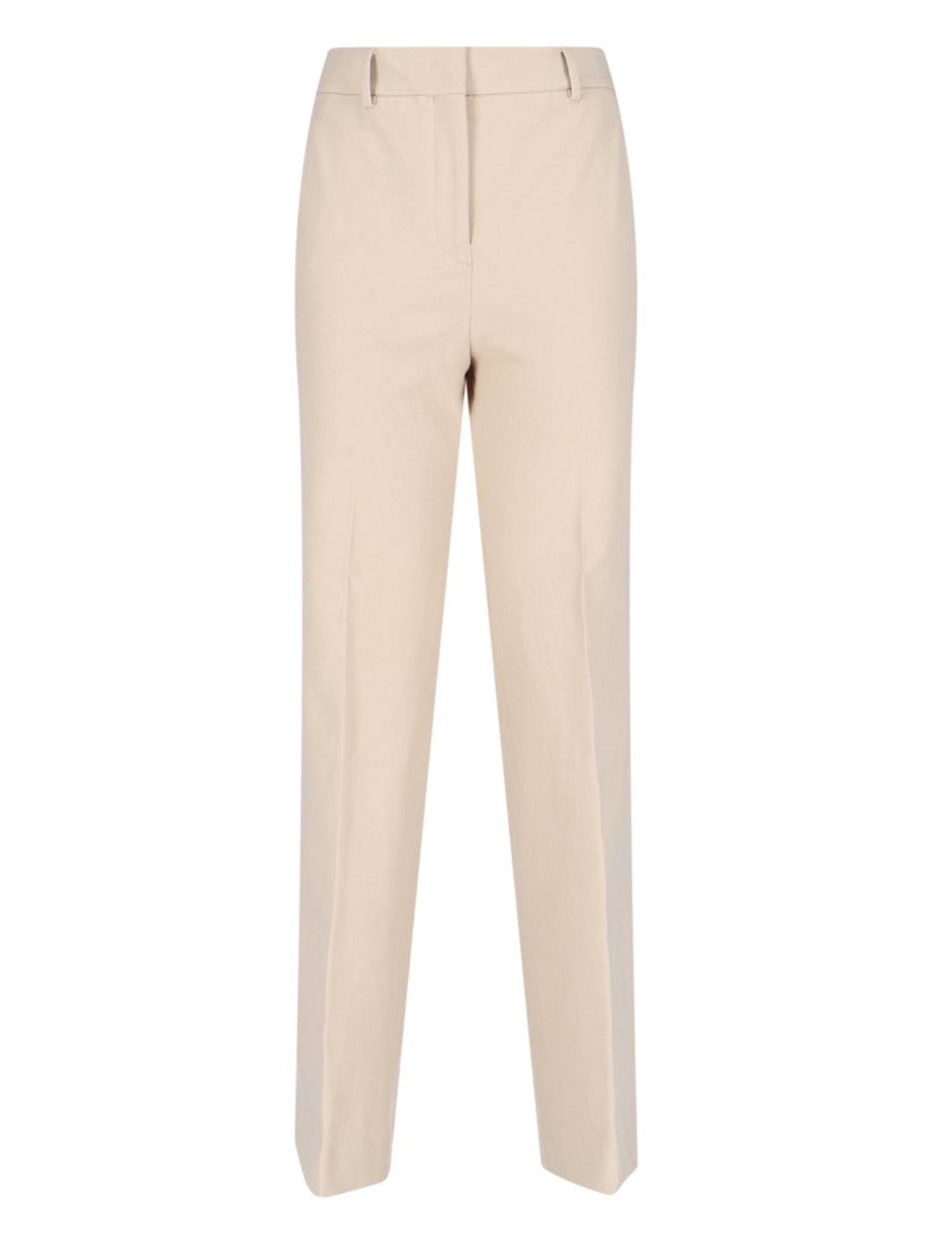 Incotex Beige Cotton Straight-Leg Trousers With Tailored Finish