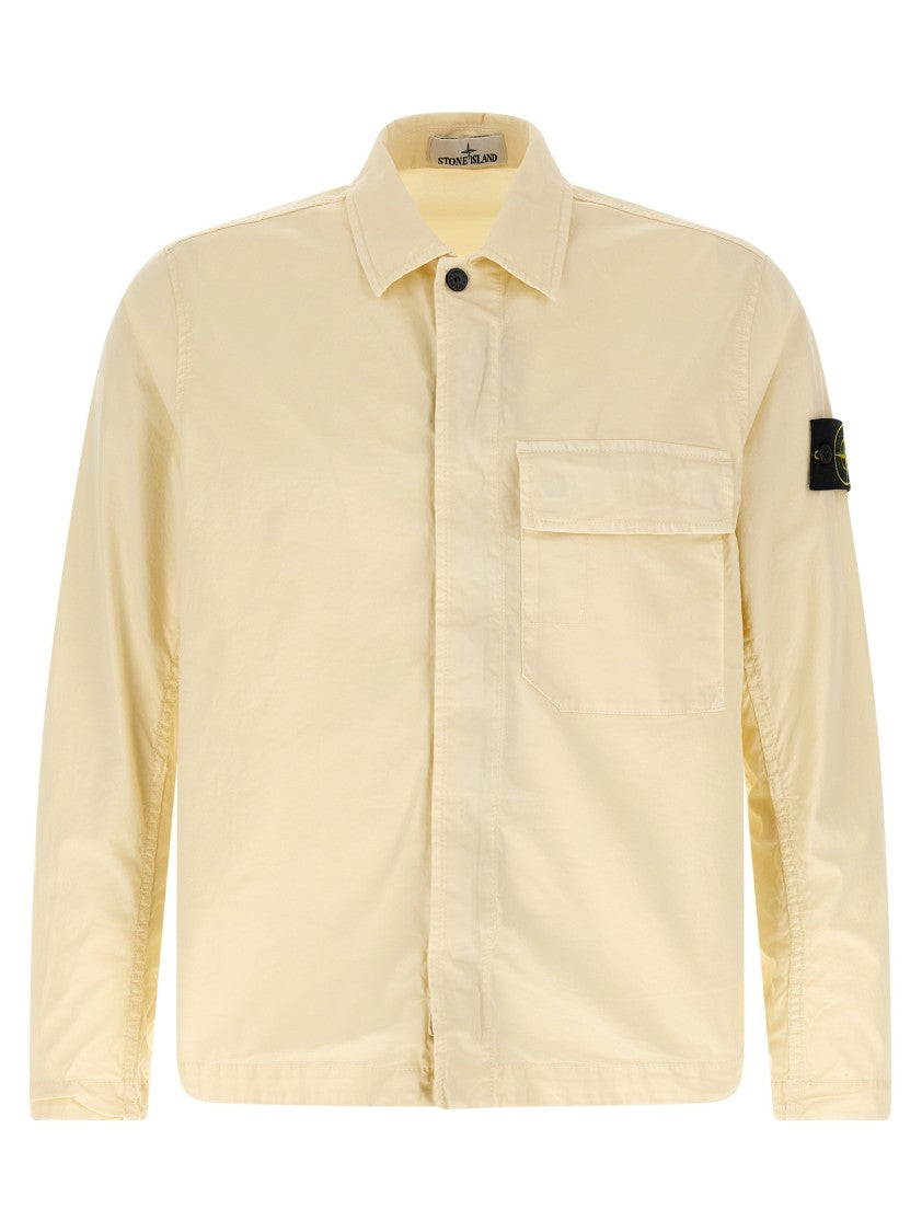Stone Island Garment-Dyed Stretch Cotton Twill Overshirt