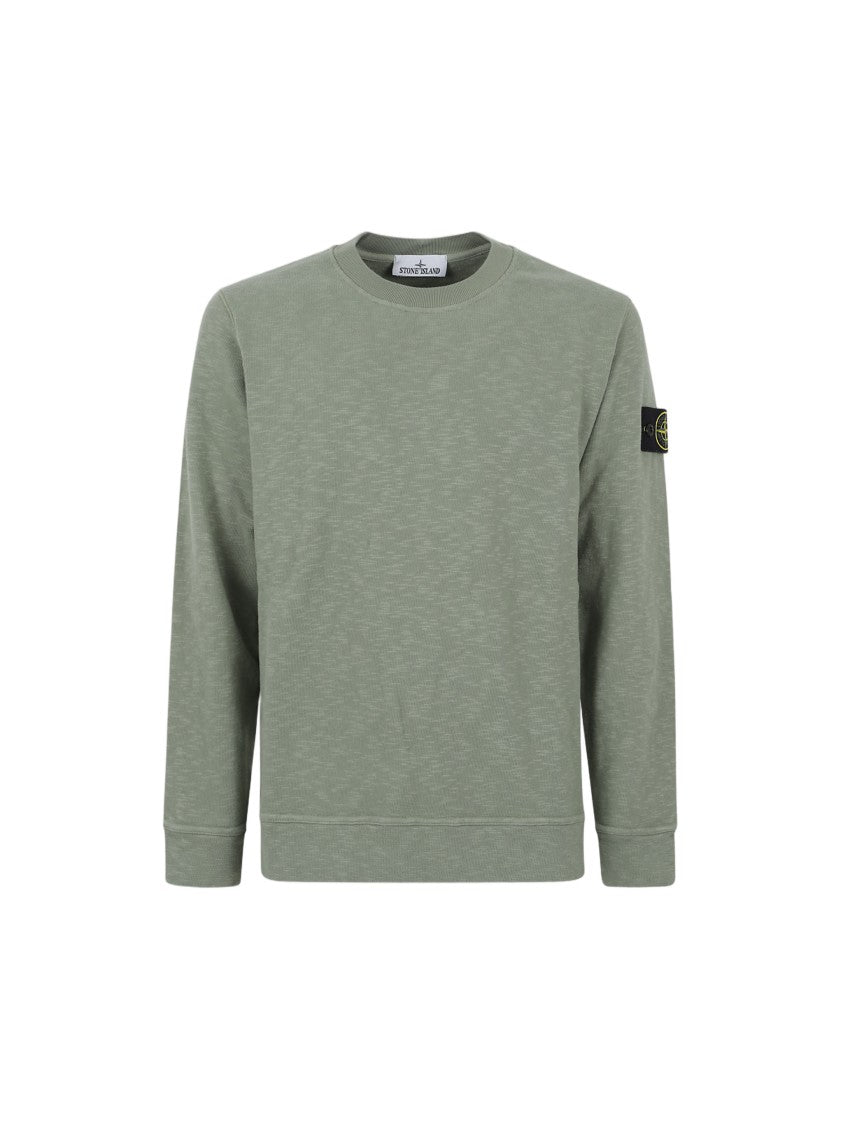 Stone Island Green Cotton Sweatshirt