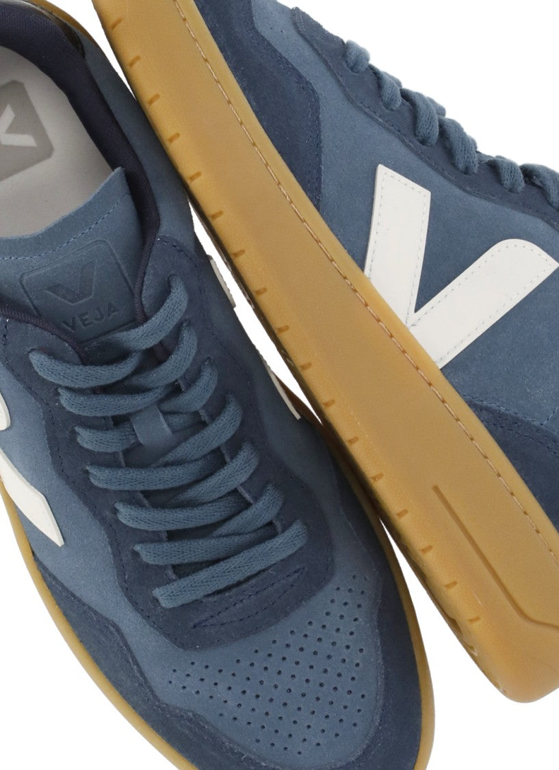Veja Blue V-90 Breathable Suede Sneakers