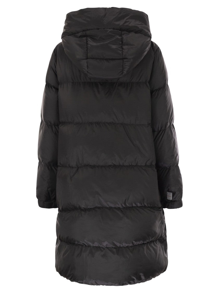 Max Mara Sei - Midi Down Jacket In Water-Repellent Canvas