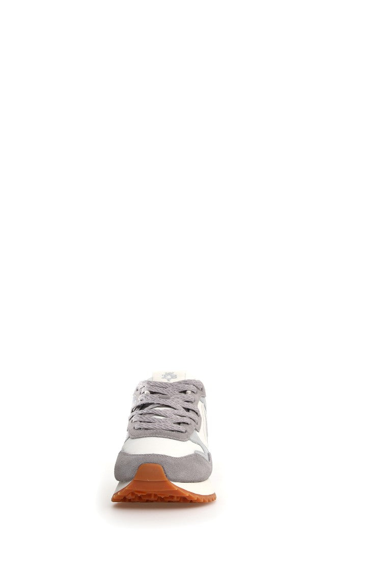 W6yz Grey Technical Fabric Sneakers Animal Print