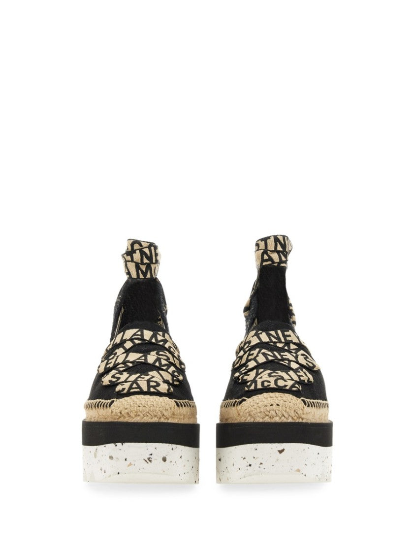 Stella Mccartney Black Platform Organic Cotton Espadrilles