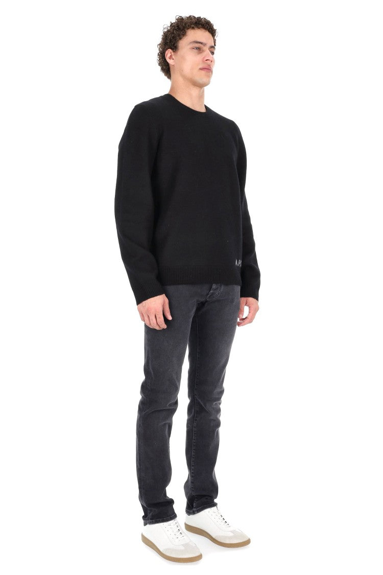 A.P.C. Edward Wool Crewneck Sweater With Logo