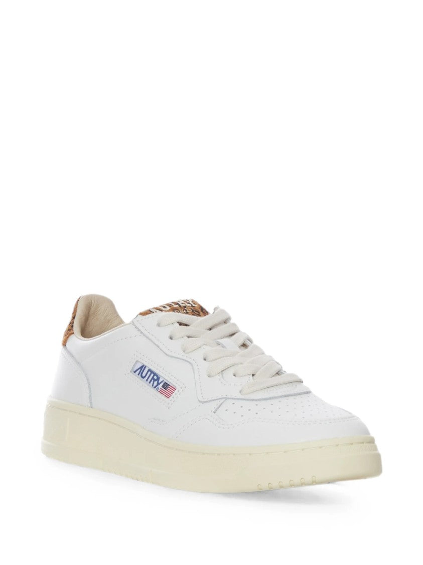 Autry Medalist Low Wom Leopard Print Leather Sneakers