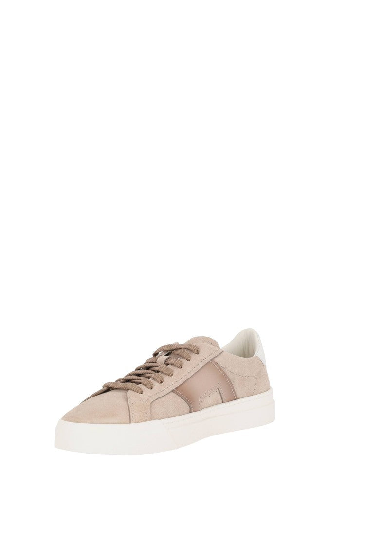 Santoni Leather Double Buckle Sneakers