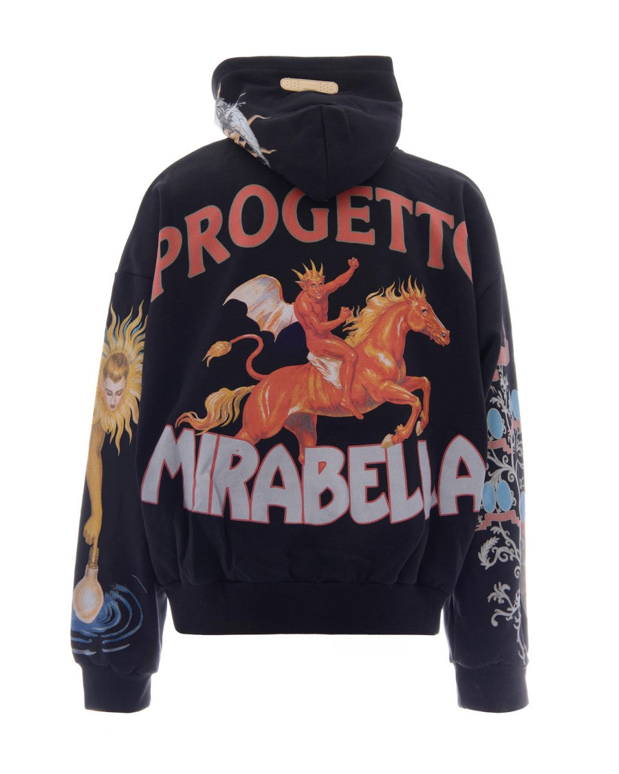 Pdf Black Cropped Vintage Graphic Hoodie