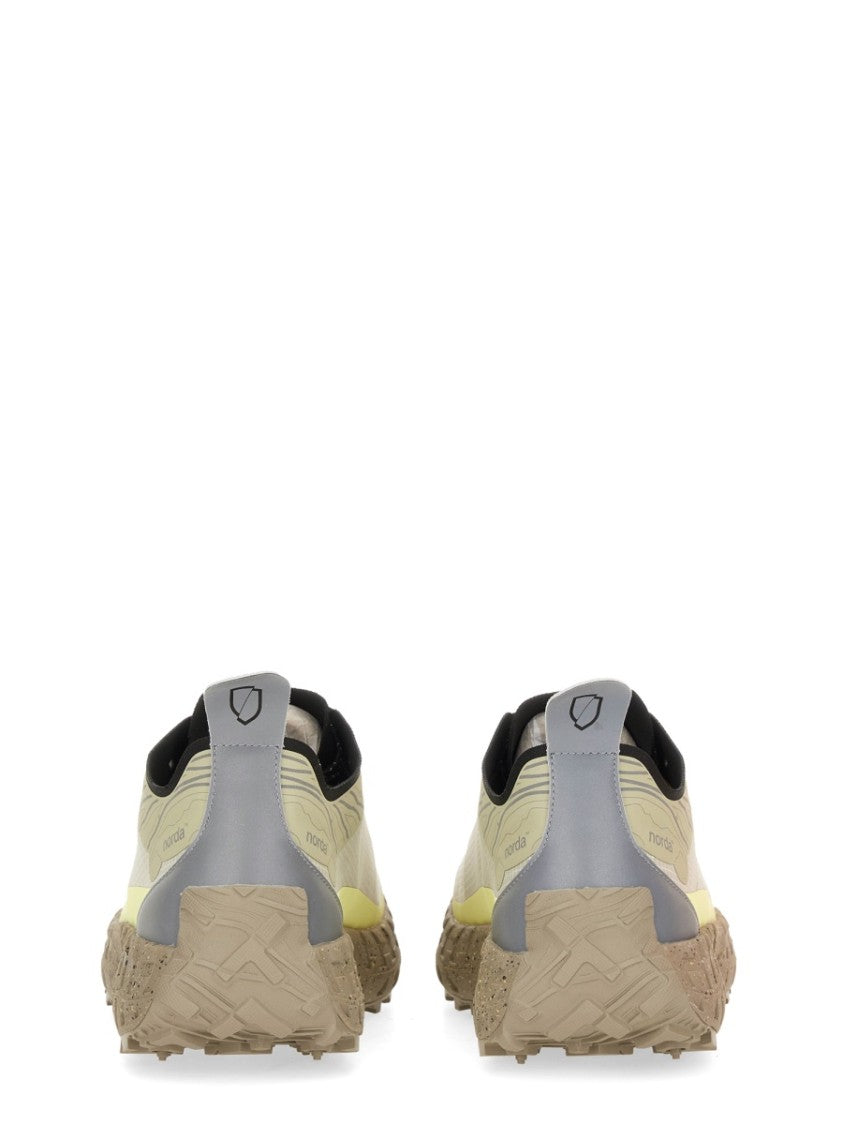 Norda Beige Sneakers With Textured Sole And Reflective Accents