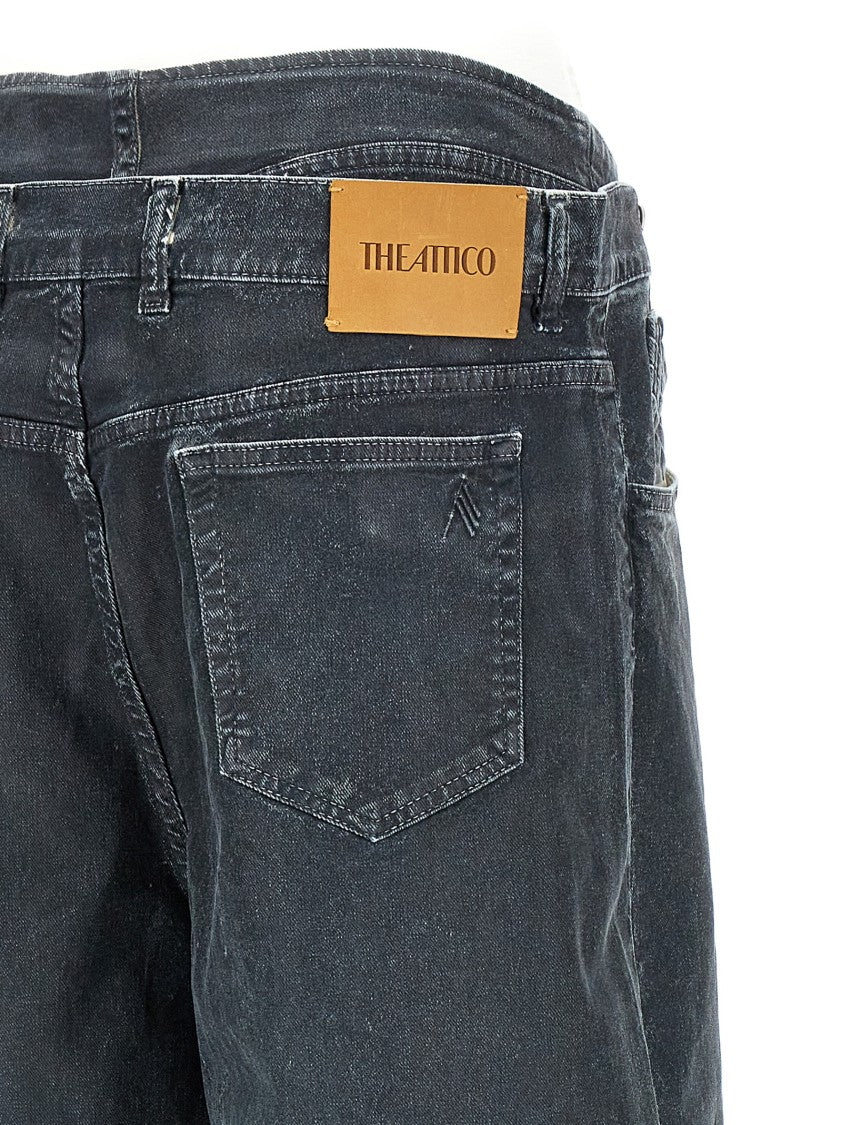 The Attico Baggy Leg Cotton Denim Jeans