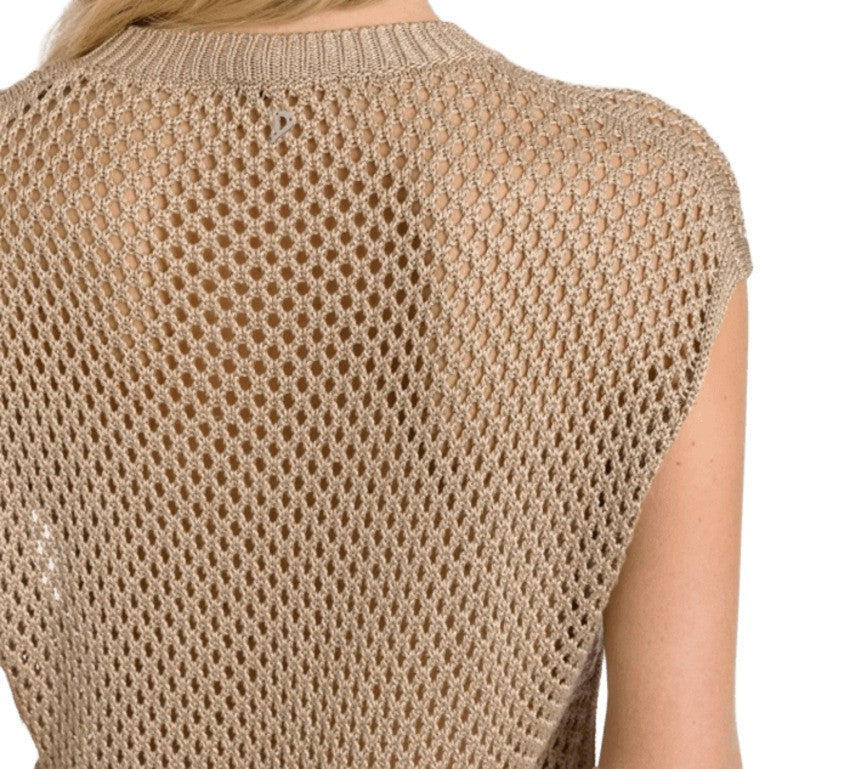 Dondup Beige Cotton Blend Gilet