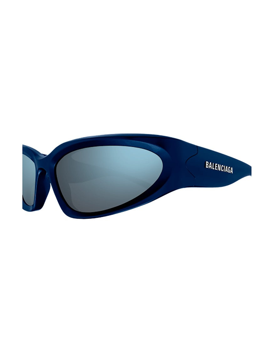 Balenciaga Blue Bb0157s Elongated Oval Sunglasses