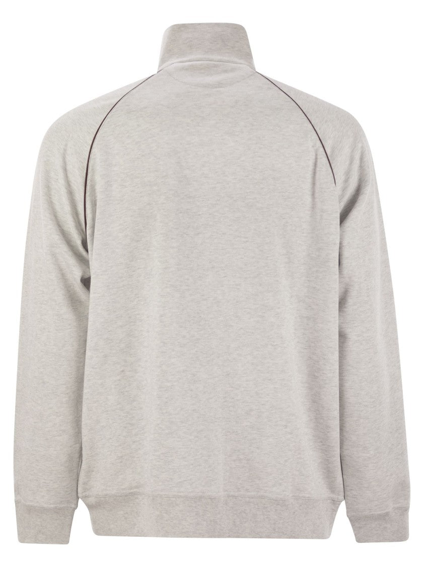 Brunello Cucinelli High-Necked Topwear In Techno Cotton Fleece