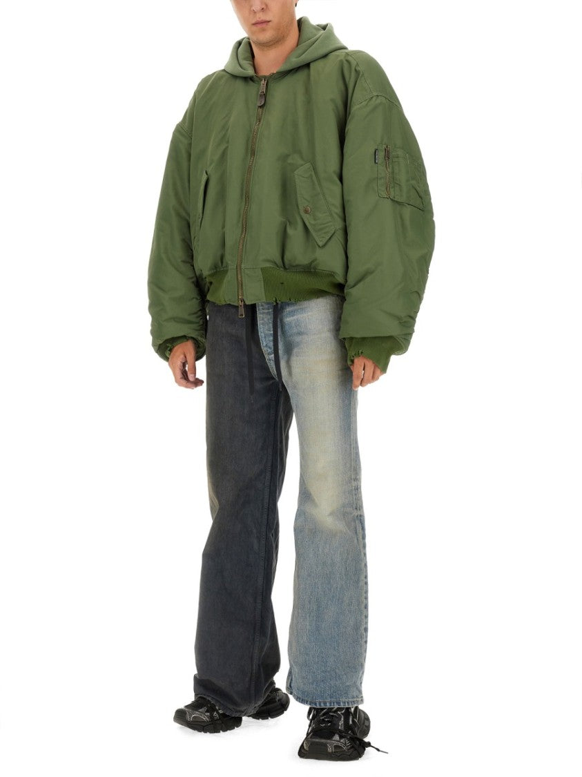 Balenciaga Two-Tone Large Fit Jeans With Distinctive Denim Panels