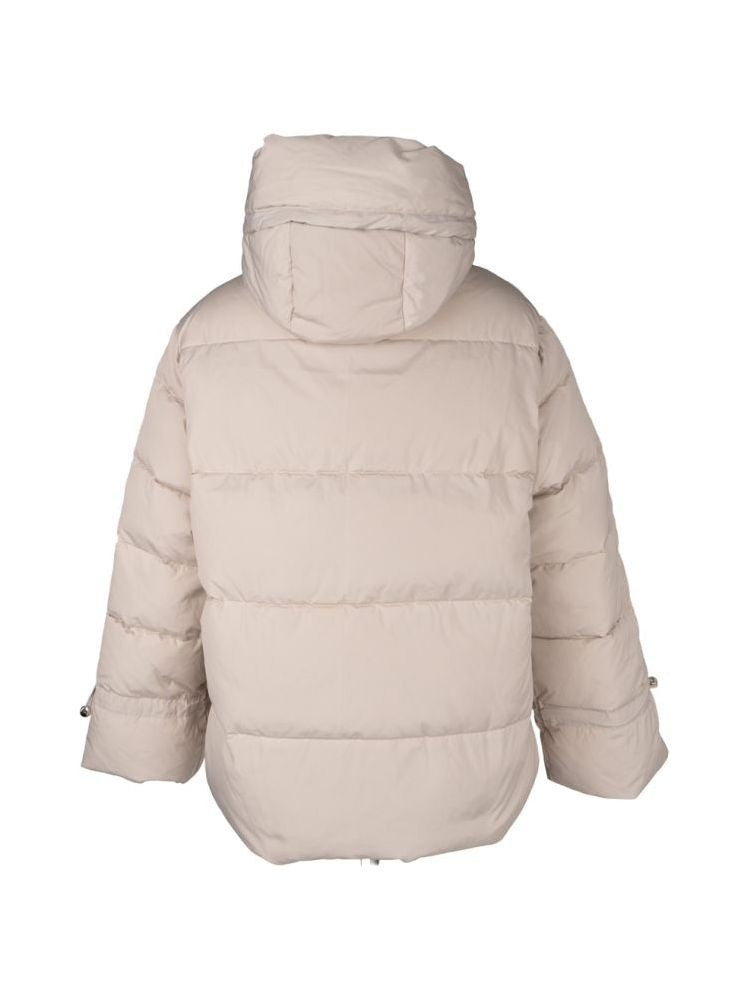 Sergio Moretti Quilted Brown Puffer Jacket With Adjustable Features