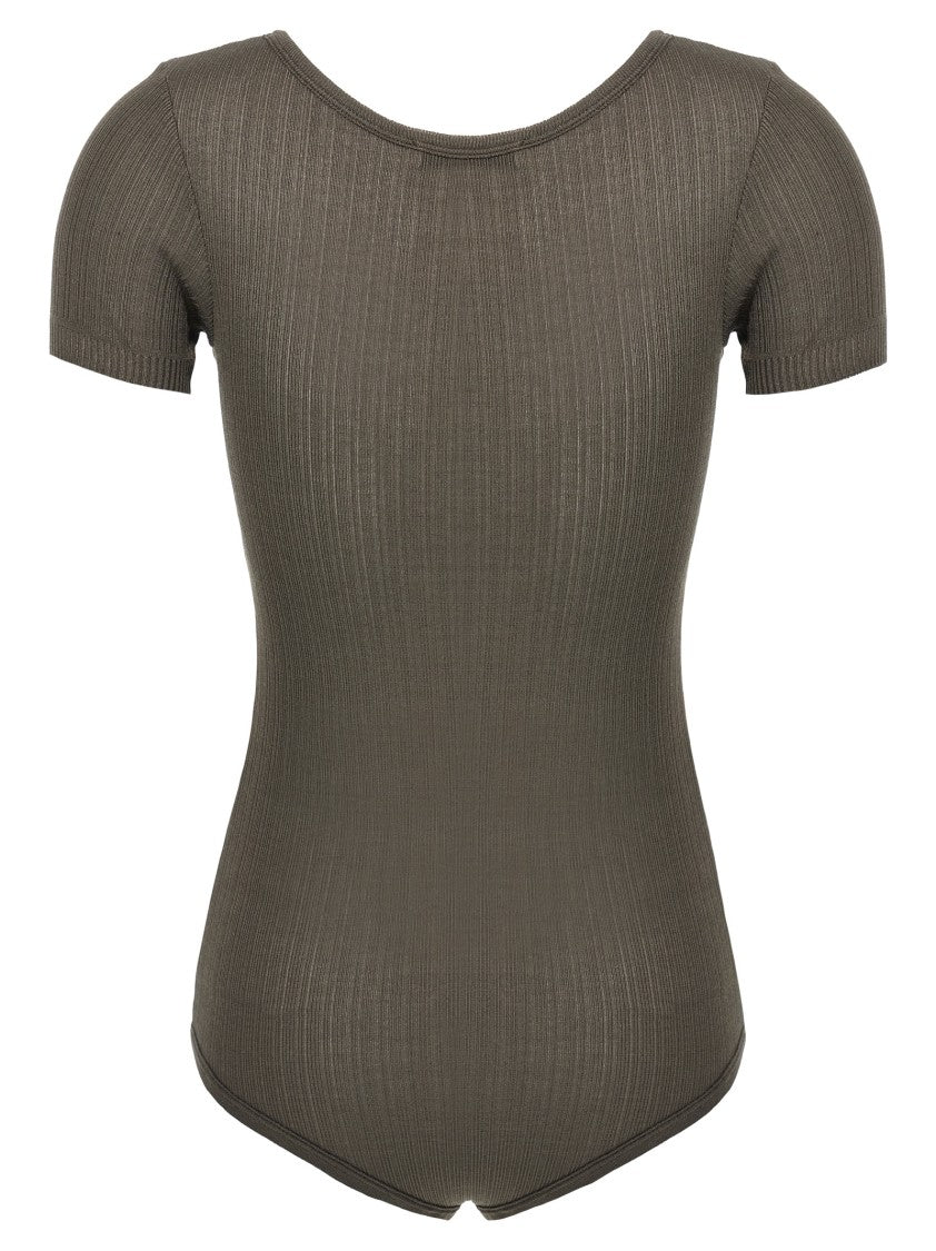 Lemaire Ribbed Viscose And Silk Blend Bodysuit