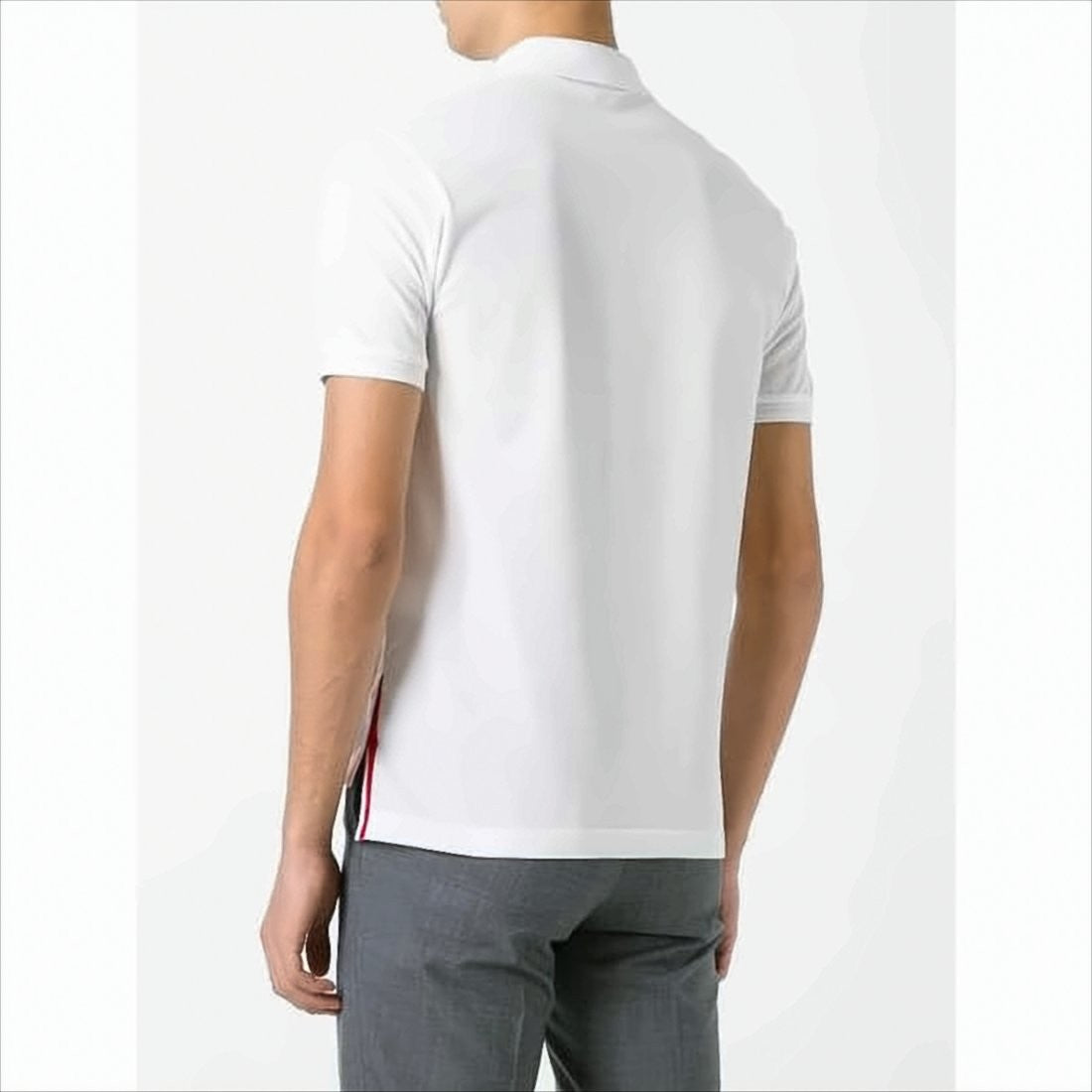 Thom Browne Short-Sleeve Polo Shirt With Tricolor Trim