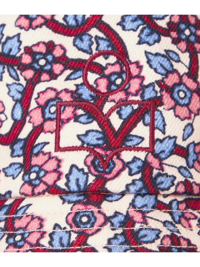 Isabel Marant Haley Floral Print Logo Bucket Hat