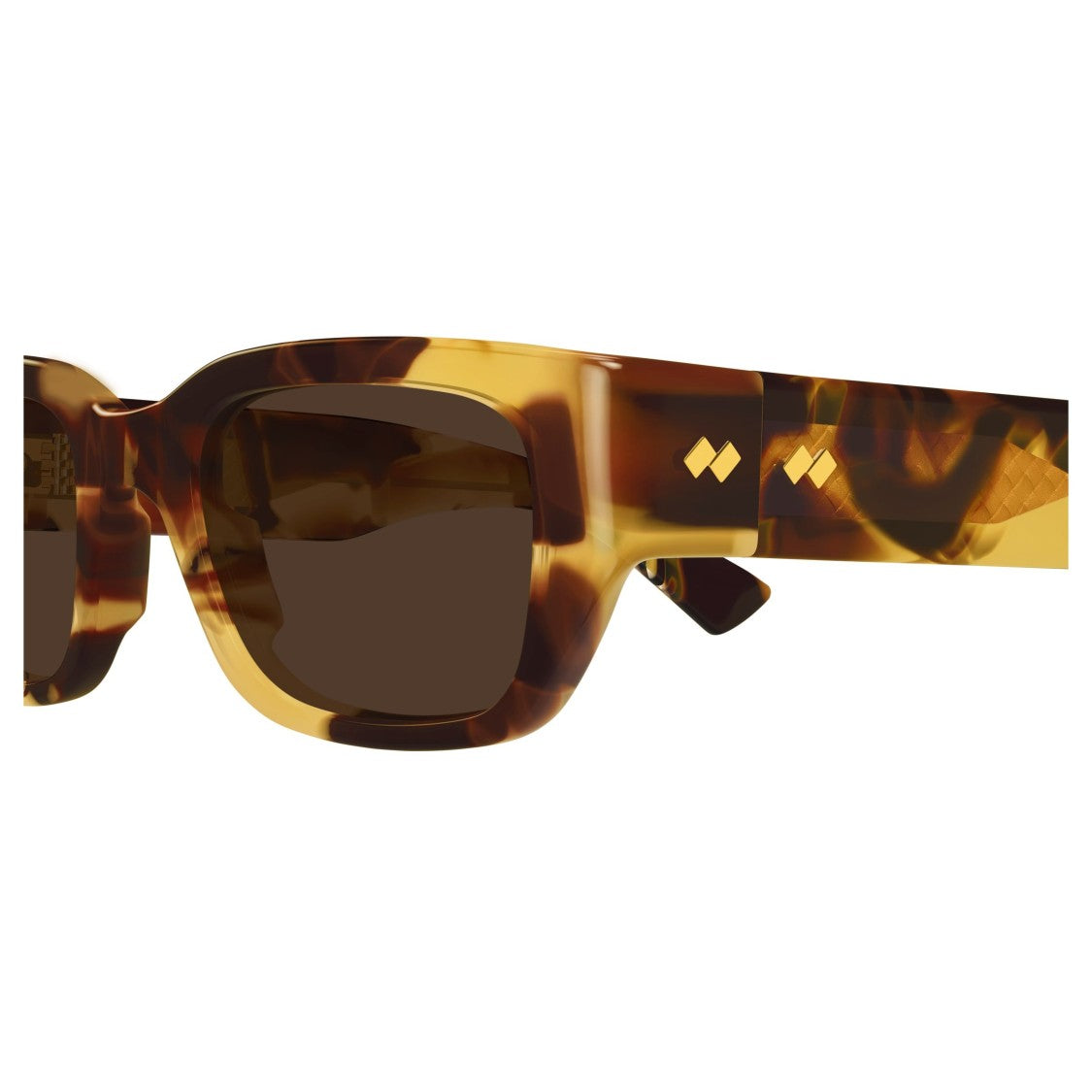 Bottega Veneta Bv1401sa Tortoiseshell Rectangular Sunglasses