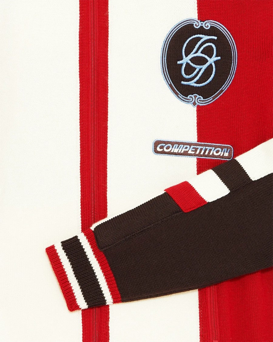 Drôle De Monsieur Multicolor Ski Competition Merino Wool Zip-Through Knit