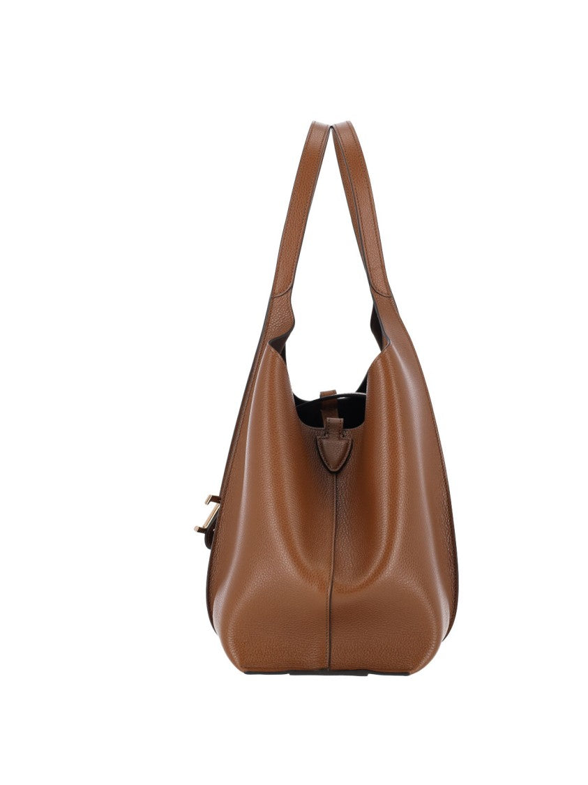Tod's Brown T Timeless Leather Tote Bag