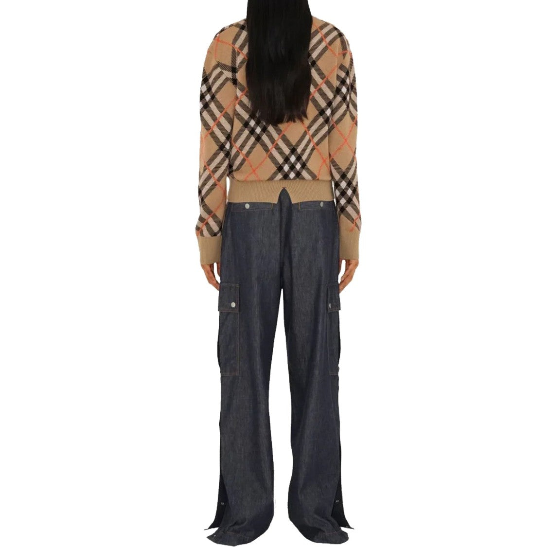 Burberry Check Wool Blend Sweater