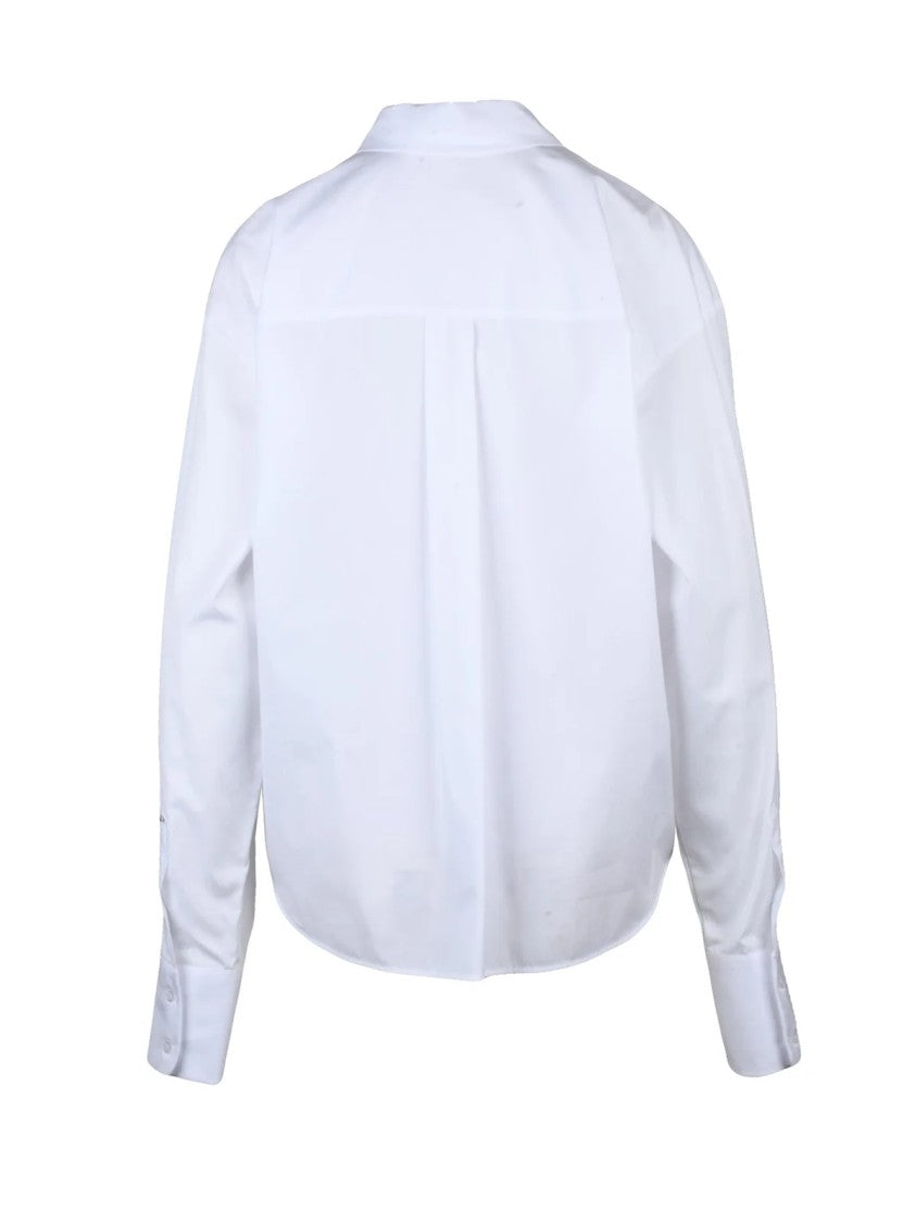 Sportmax Cotton Shirt With Crisp Design And Subtle Ribbon Detail