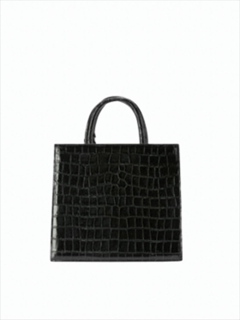 Mc2 Saint Barth Crocodile-Embossed Leather Midi Shop Bag
