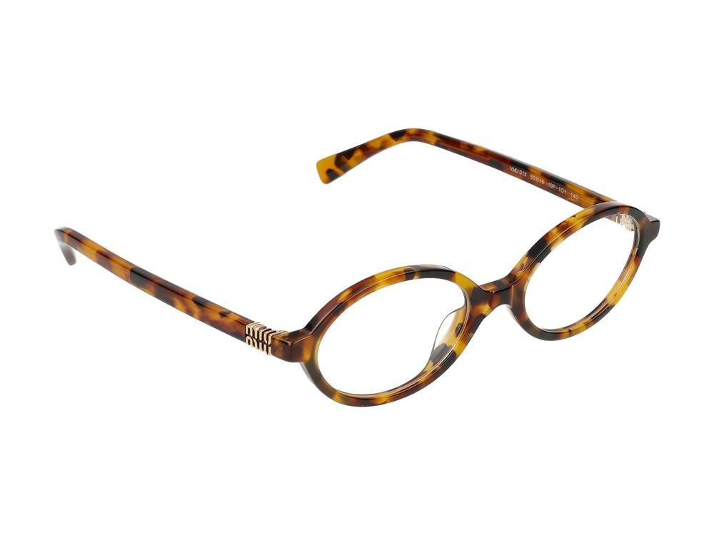 Miu Miu Tortoiseshell Round Acetate Eyeglasses