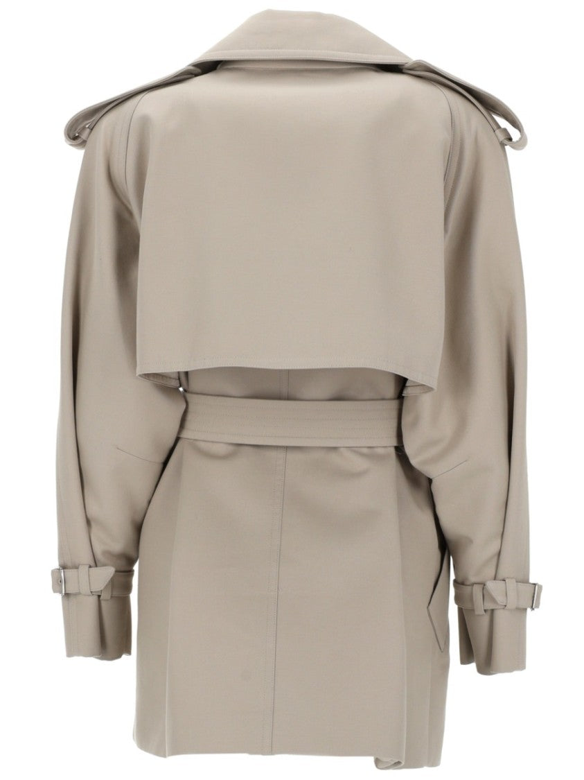 Max Mara Double-Breasted Short Cotton Trench Coat