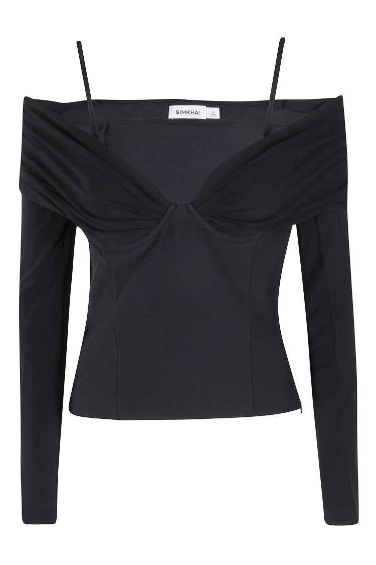 Simkhai Sweetheart Neckline Long Sleeve Top