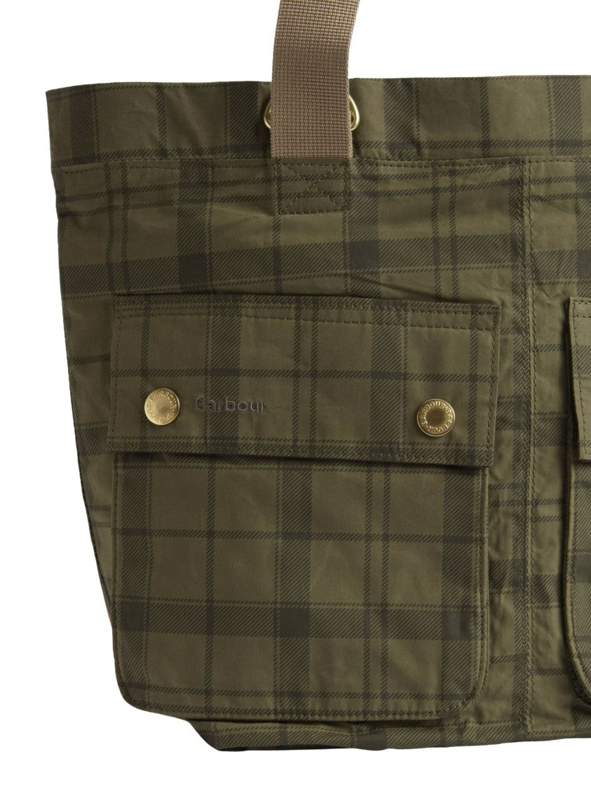 Barbour Checkered Transport Carry-All Tote Bag