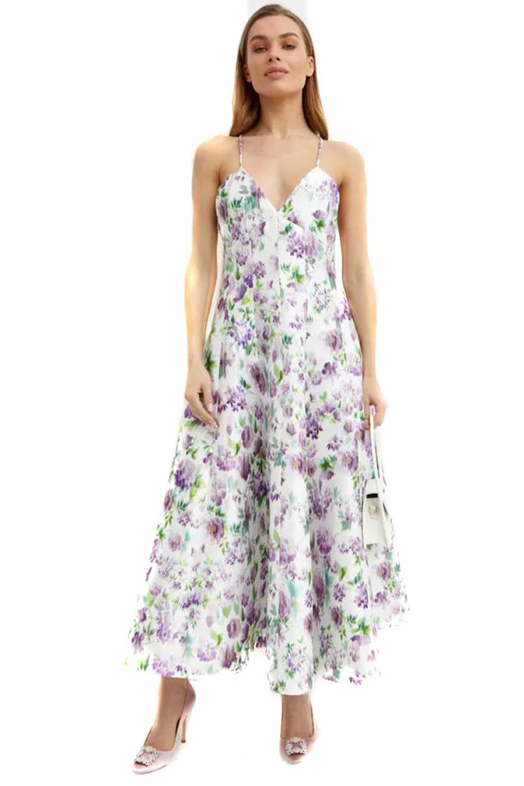 Philosophy Di Lorenzo Serafini Multicolor Polyester Floral-Print Maxi Dress