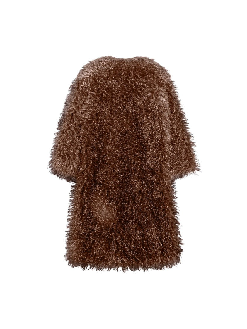 Pence Kylie Wood Faux-Mongolian Fur Coat