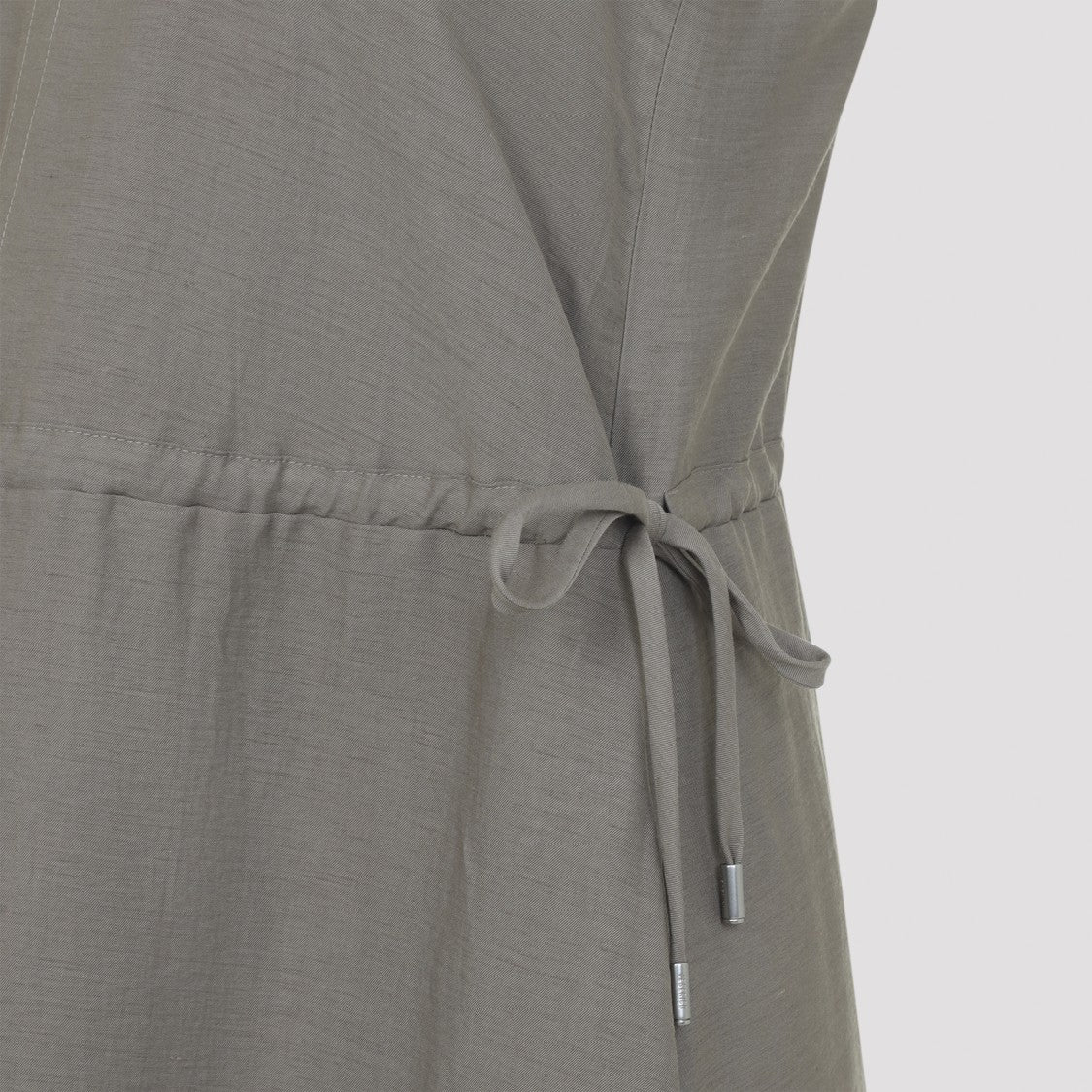 Peserico Twill Brown Cotton Midi Dress