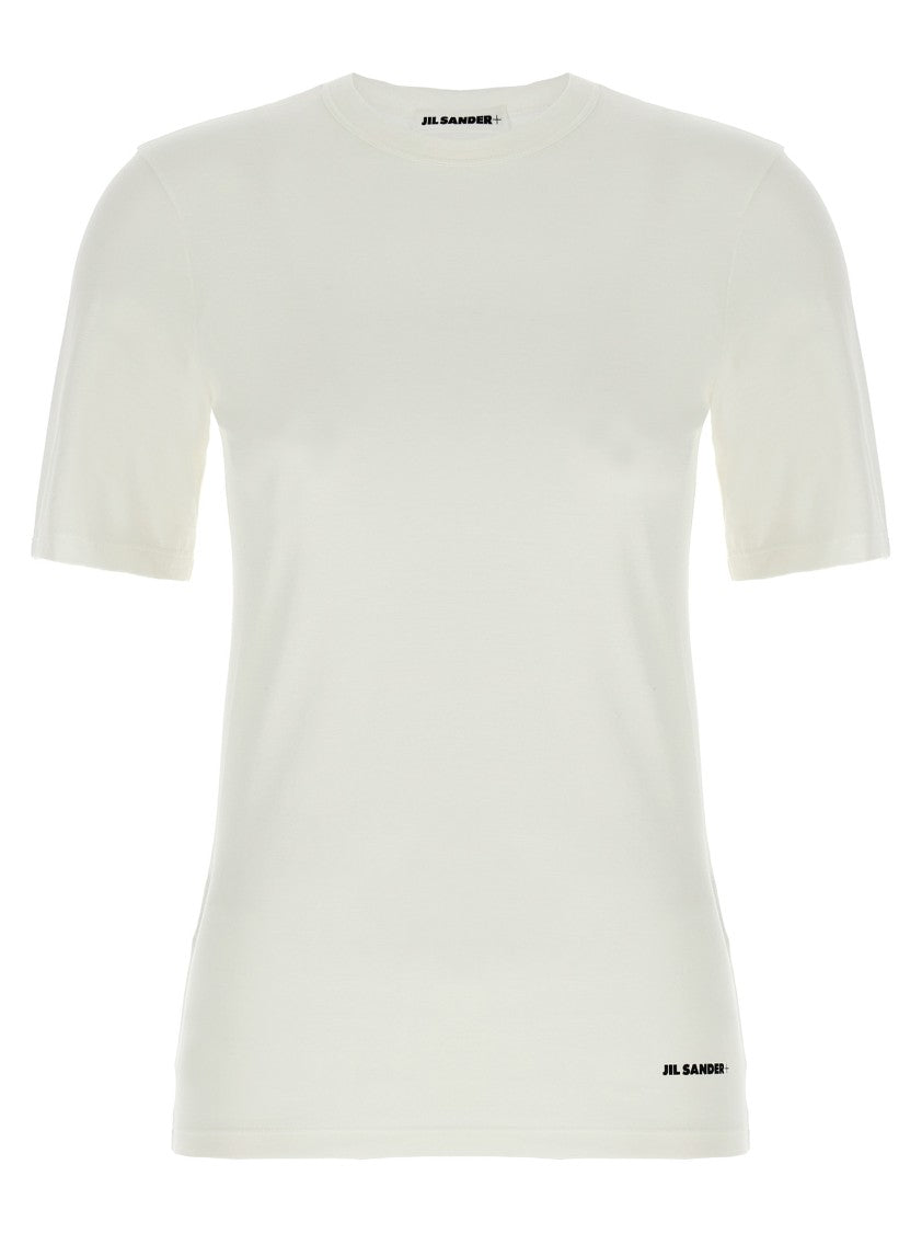 Jil Sander Comfort Fit White Logo T-Shirt