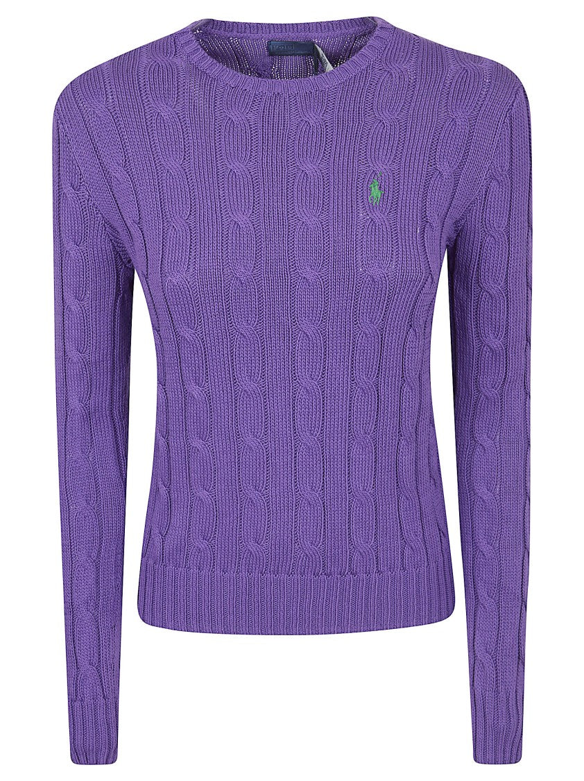 Polo Ralph Lauren Textured Cable Knit Long Sleeve Sweater With Embroidered Pony