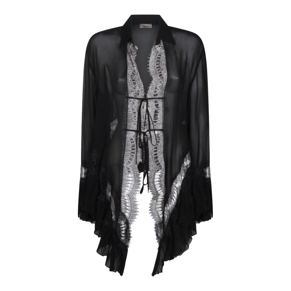 Blumarine Black Viscose Lace Shirt