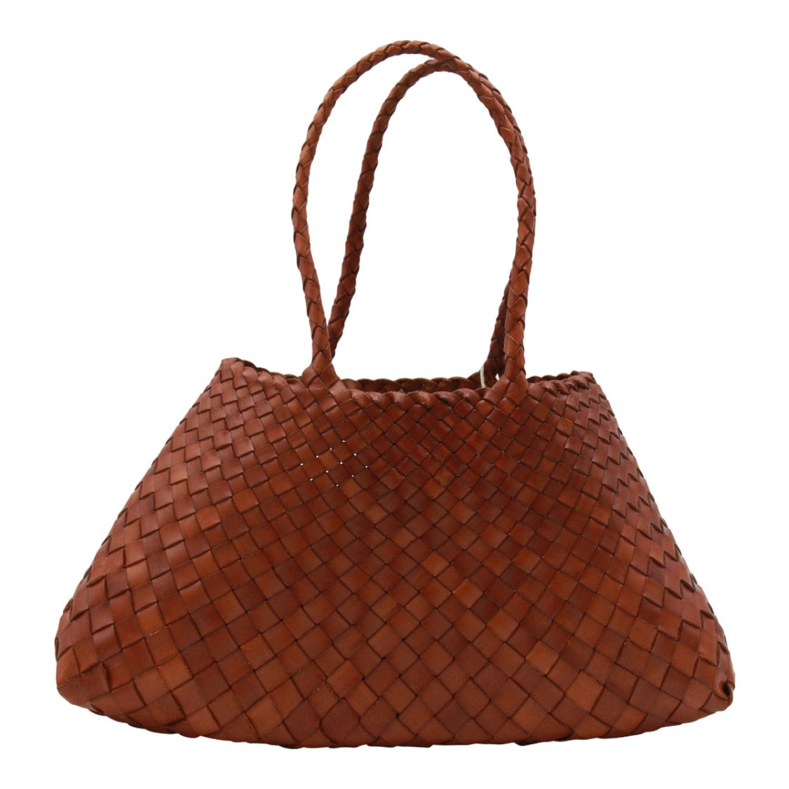Dragon Diffusion Woven Leather Handbag With Braided Handles