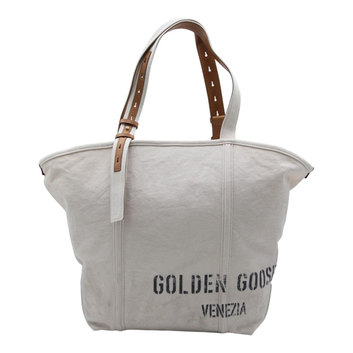 Golden Goose Structured Beige Handbag