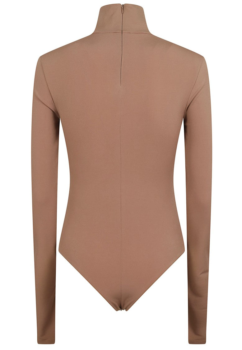 The Andamane Ziggy Fitted High-Neck Stretch Jersey Bodysuit