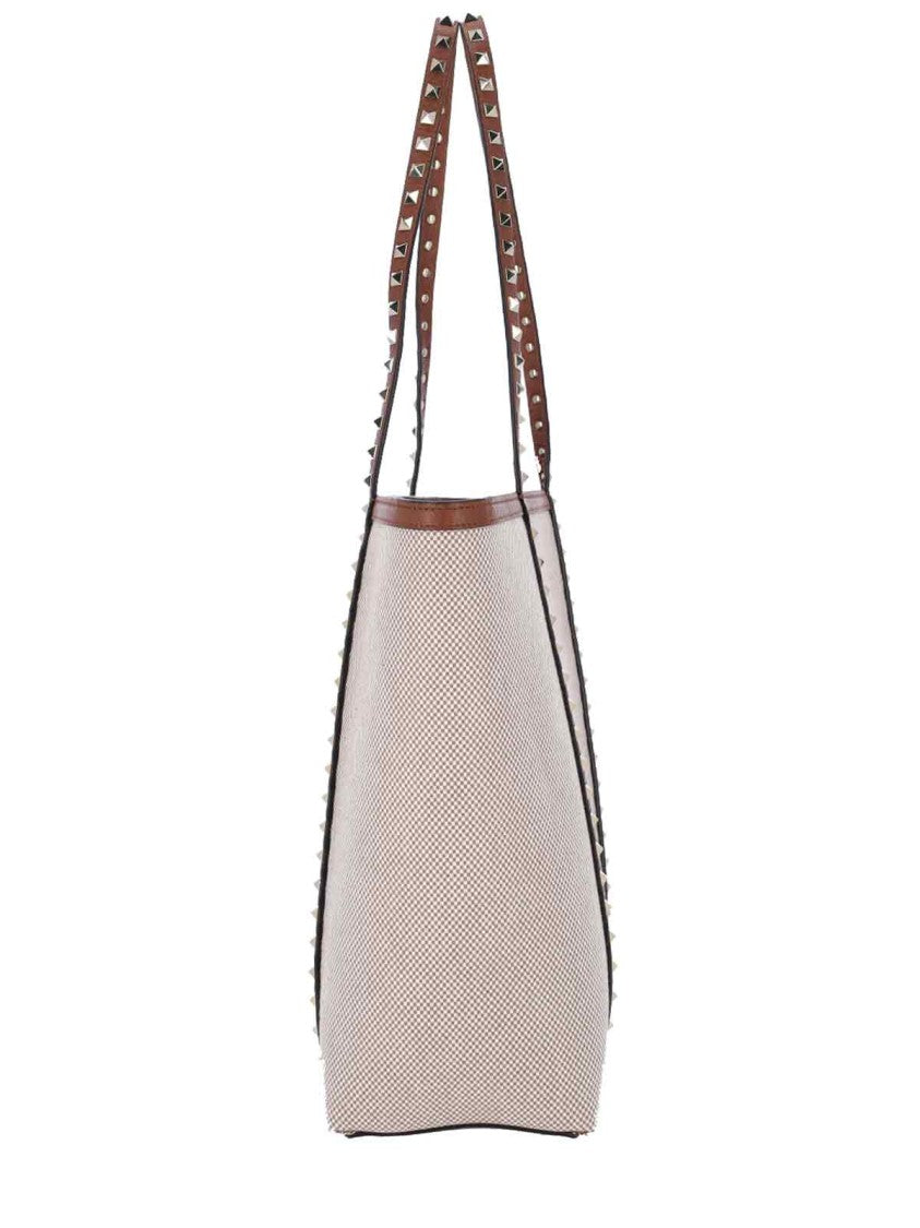 Valentino Garavani "Rockstud" Tote Bag – Beige