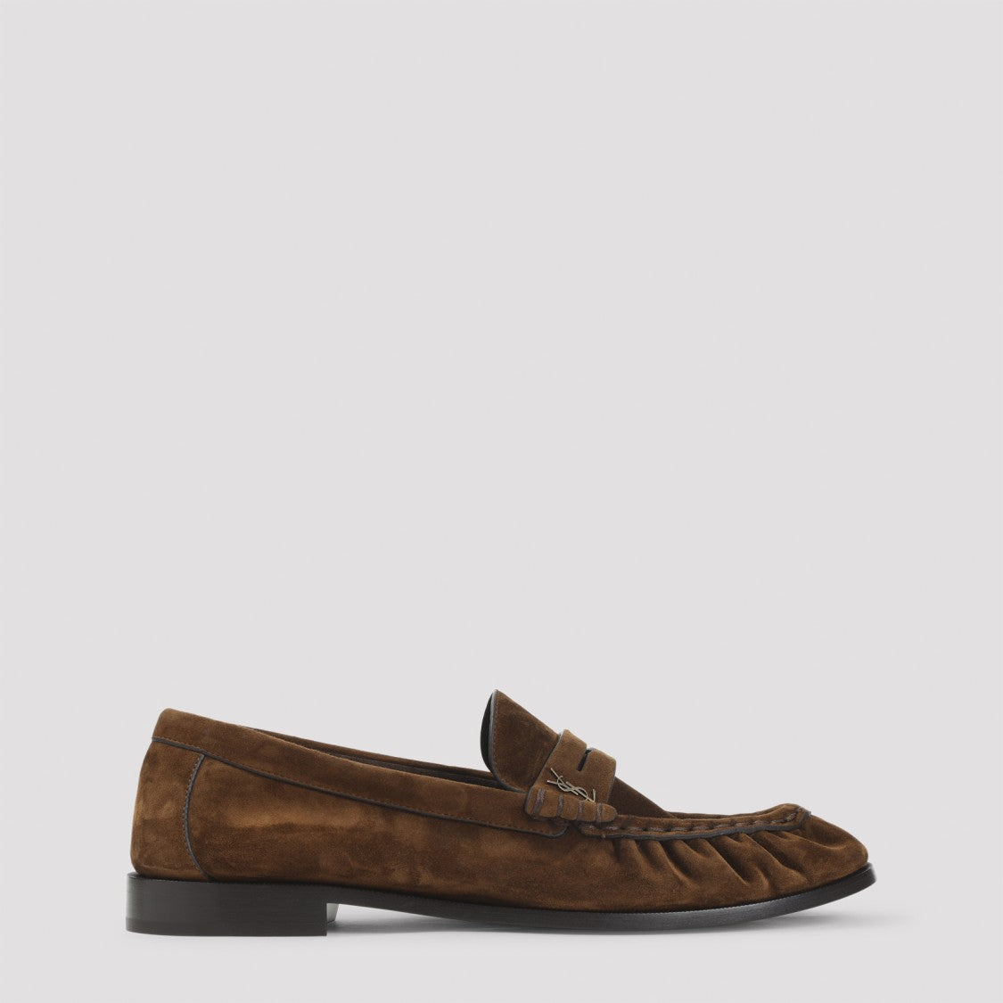 Saint Laurent Classic Moccasin Loafers With Gathered Detailing