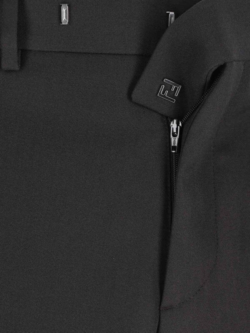Fendi Wool-Blend Pants – Black