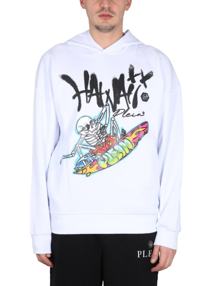 Philipp Plein Graphic Print Hoodie With Hooded Neckline