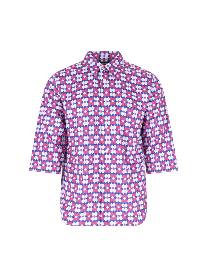 Comme Des Garçons Multicolor Geometric Print Short-Sleeve Shirt